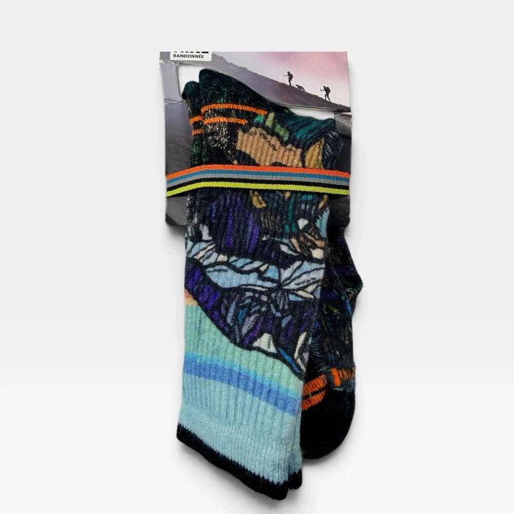Smartwool Hike Light Cushion Crew Socks Womens L Multi Color Mountain NEW